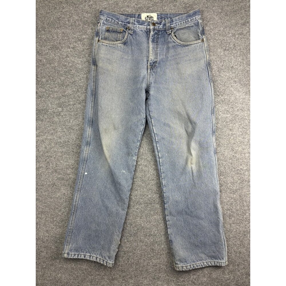 Old Mill‎ Jeans Mens 32x30 Light Wash Straight Leg Distressed Workwear Denim